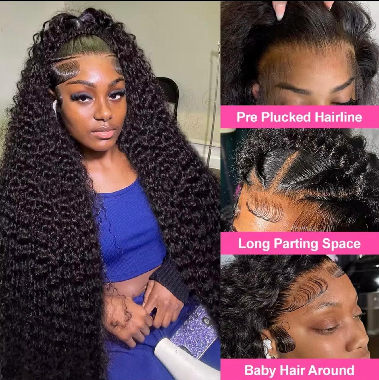 300 Density Water Wave Human Hair Wig 30 40inch Glueless Deep Wave 13x6 Hd Curly Lace Front Human Hair Wigs On Clearance Sale