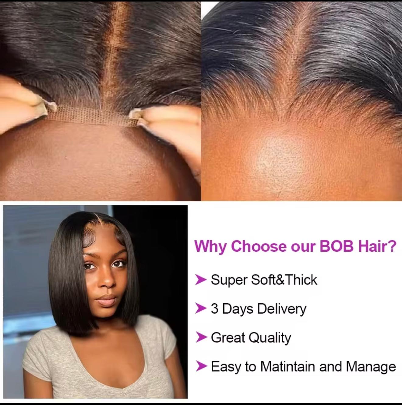 200% Density 13x4 Short Bob Wig Human Hair Vietnamese Bone Straight Bob Wig Preplucked Lace Front Wear And Go Glueless Wigs