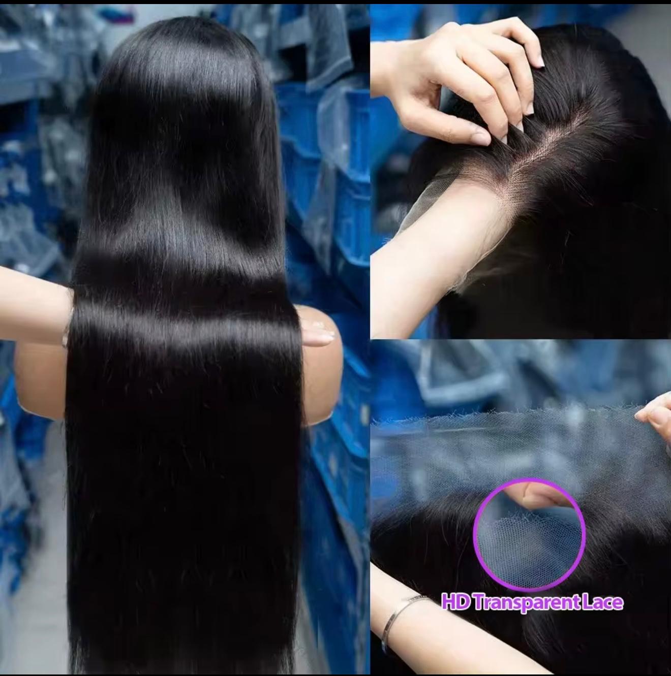 300% Density 4/27 Highlight Straight Wigs 100% Human Hair Brazilian Hair Weaves 13x6 HD Lace Front Human Hair Wig For Women