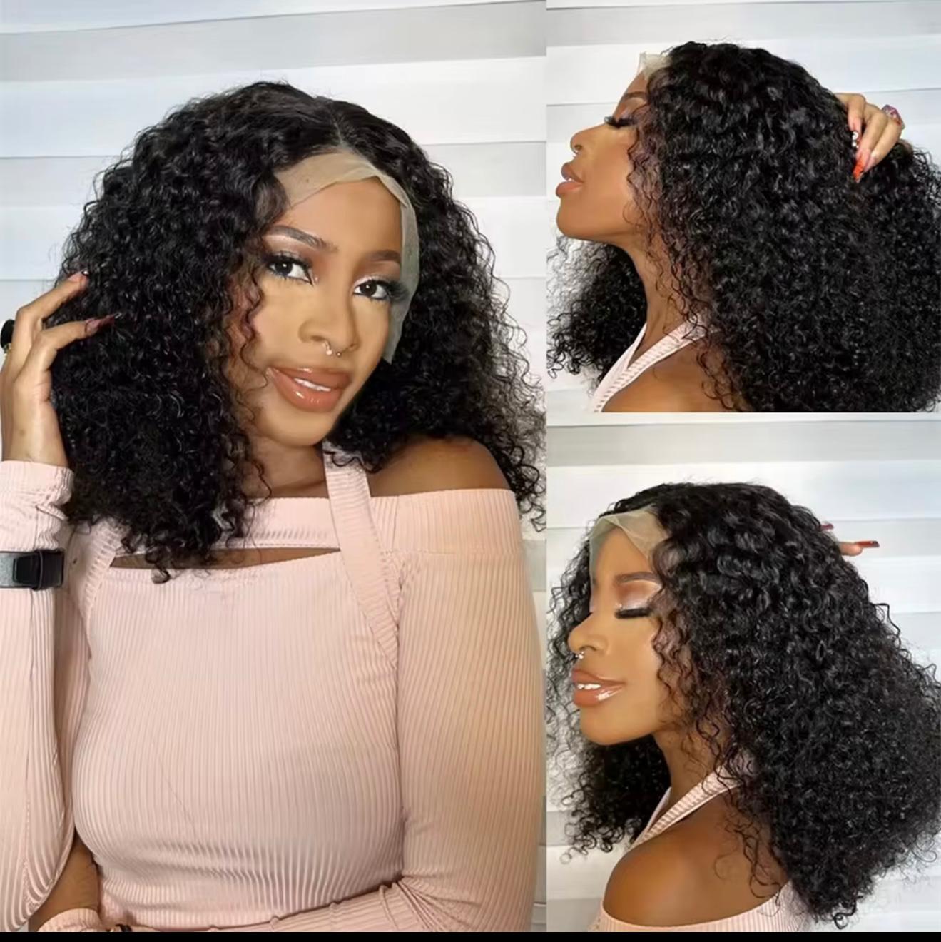 230% Deep Wave Curly Short Bob Wigs Brazilian Hair 13x4 Hd Transparent Lace Frontal Wig 4x4Lace Pre Plucked Curly Wig For Women